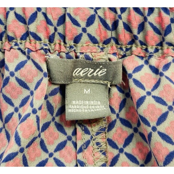 Aerie Womens Joggers Silky Satin MEDIUM Blue Pink Elastic Cuff Pull On‎ Pants - Picture 6 of 8